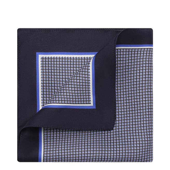BOSS Blue Silk Pocket Square