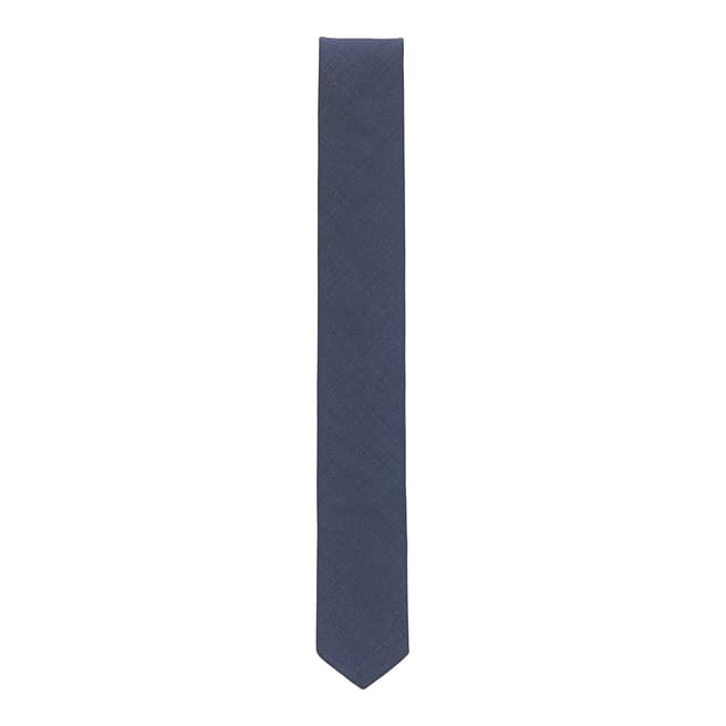 BOSS Navy Textured Wool Tie