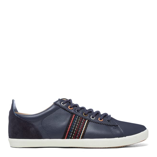 PAUL SMITH Black Leather Stripe Trainers