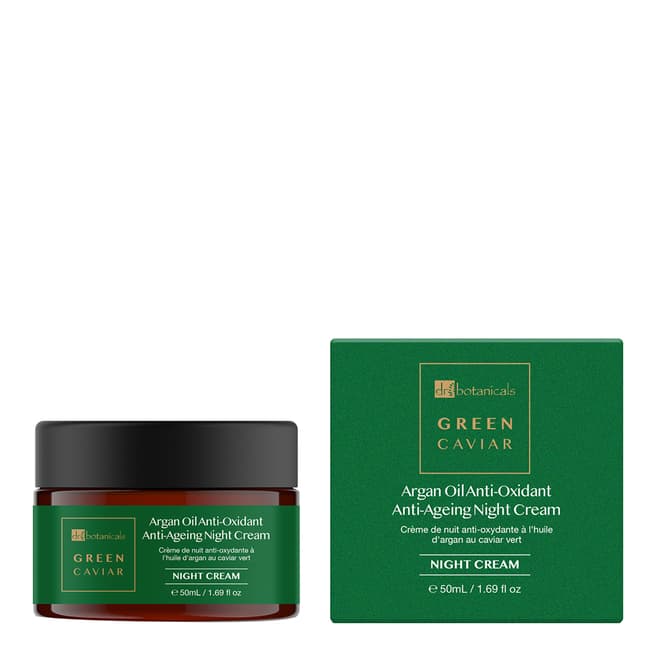 Dr. Botanicals Green Caviar & Argan Oil Night Cream - Anti-Oxidant, Anti-Ageing 