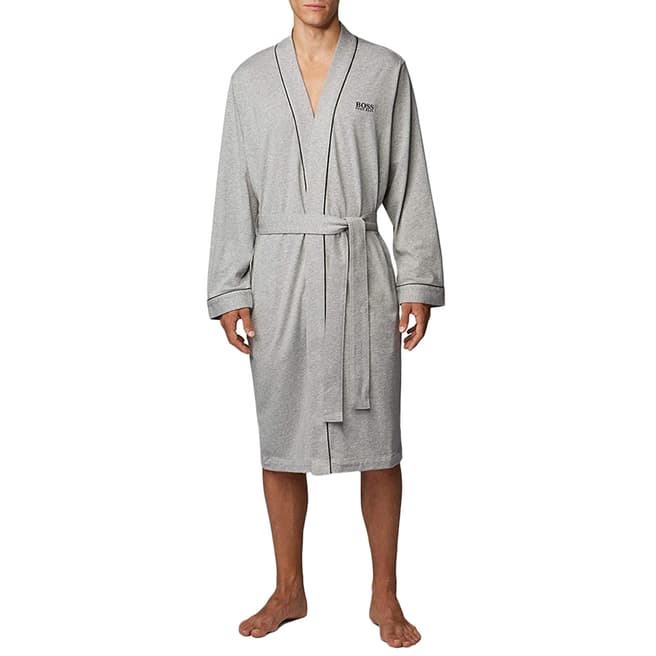 BOSS Grey Cotton Dressing Gown