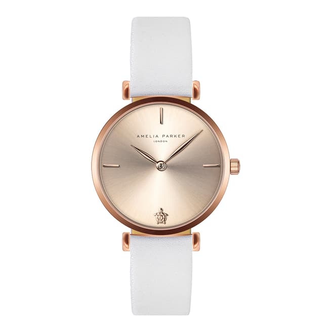 Amelia Parker White Gold Shore Leather Watch 32mm