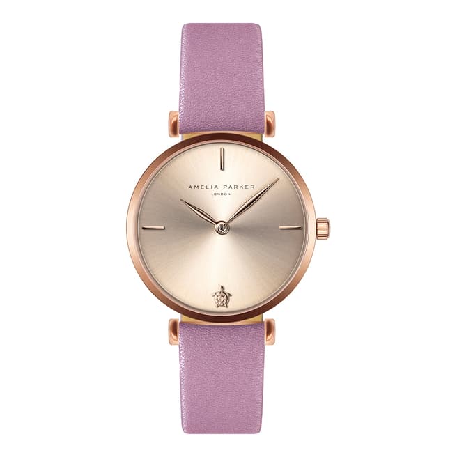 Amelia Parker Pink Gold Shore Leather Watch 32mm