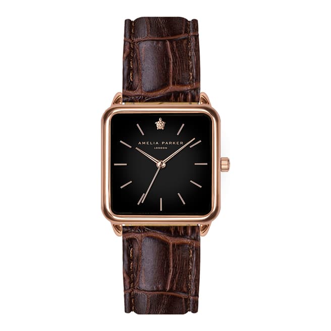 Amelia Parker Night Plaza Brown Leather Watch