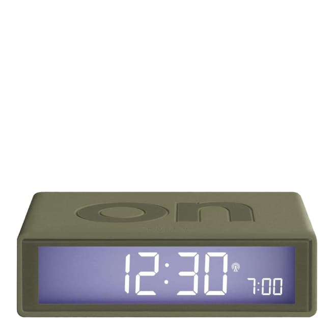 Lexon Khaki Flip Plus Rubber Radio Clock