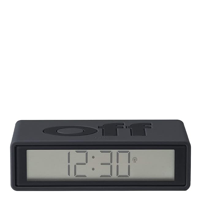 Lexon Black Flip Plus Rubber Radio Clock