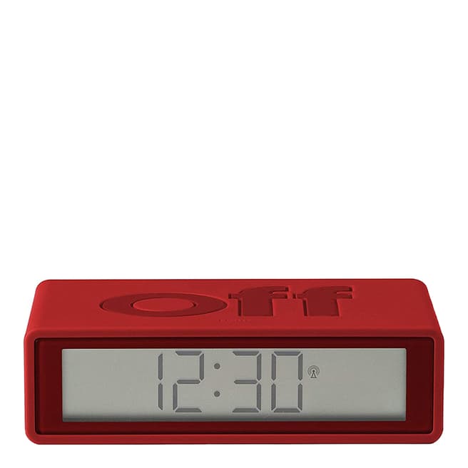 Lexon Red Flip Plus Rubber Radio Clock