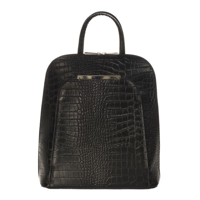 Markese Black Leather Backpack