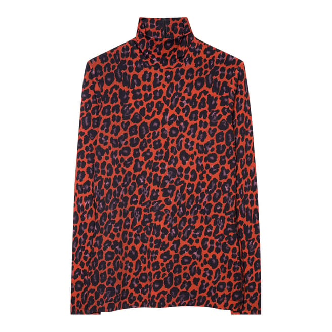 PAUL SMITH Red Leopard Cotton Top