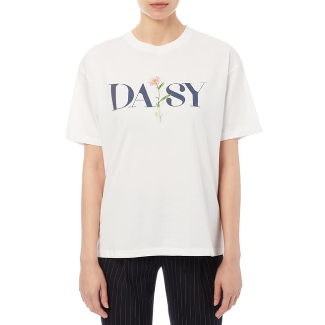 PAUL SMITH White Daisy Print Cotton T-Shirt