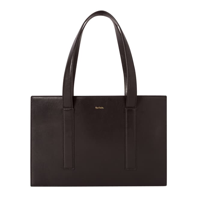 PAUL SMITH Black Leather Tote Bag