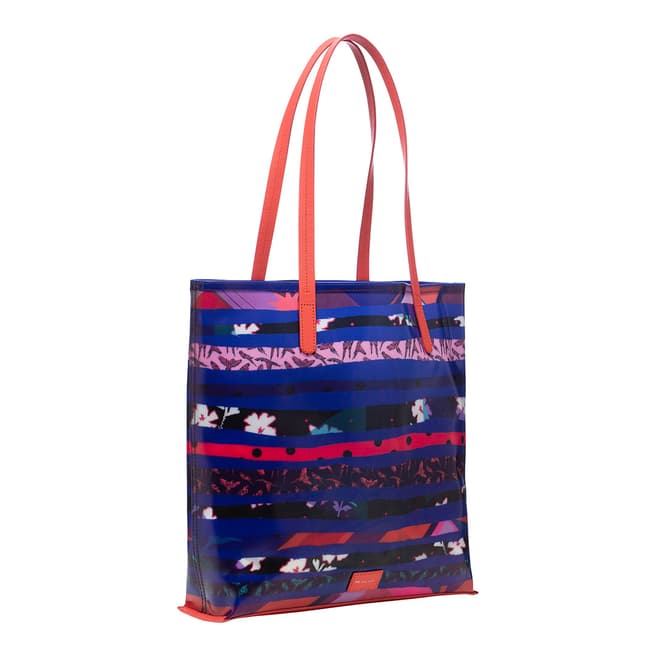 PAUL SMITH Bright Blue Torn Pattern Tote Bag