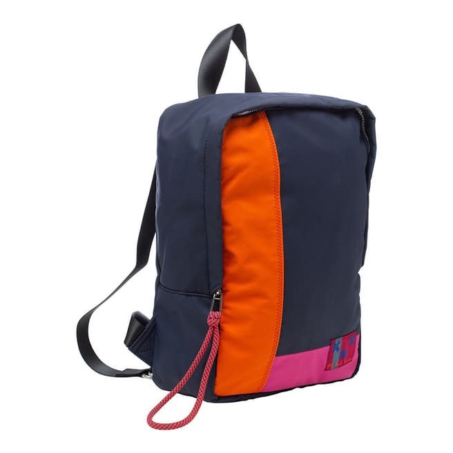 PAUL SMITH Navy/Orange/Pink Patchwork Backpack