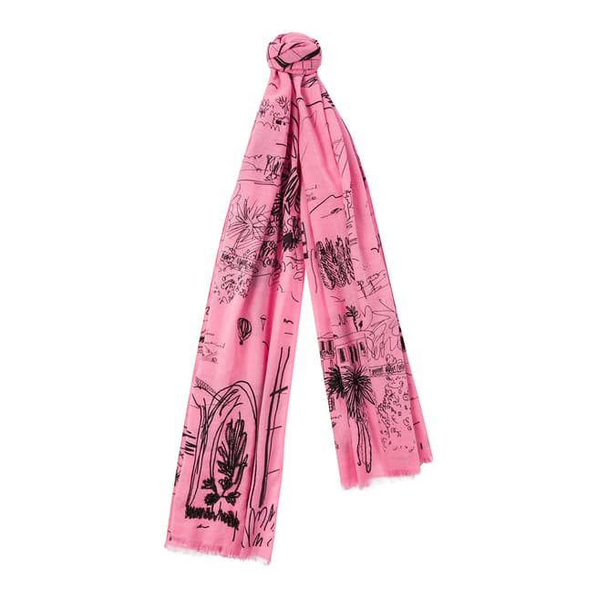 PAUL SMITH Pink Cotton Scarf Journal Scarf