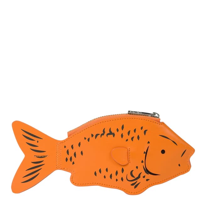 PAUL SMITH Orange Leather Goldfish Pouch 