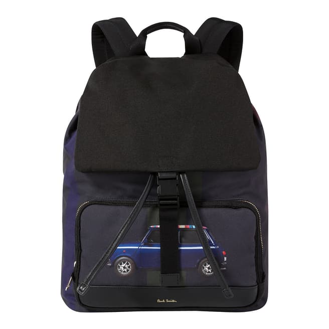 PAUL SMITH Navy Mini Top Canvas Backpack 