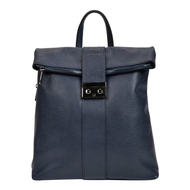 Isabella Rhea Navy Leather Backpack
