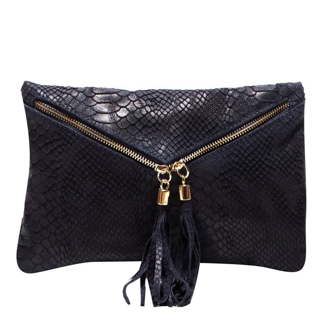 Roberta M Navy Leather Crossbody/Clutch Bag