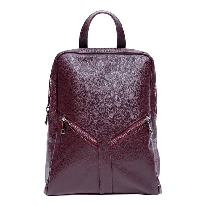 Roberta M Red Leather Backpack