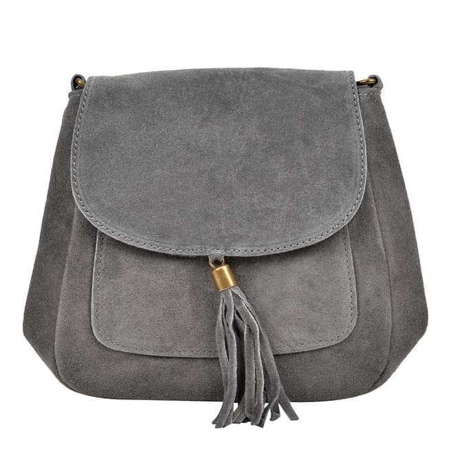 Anna Luchini Grey Leather Crossbody Bag 