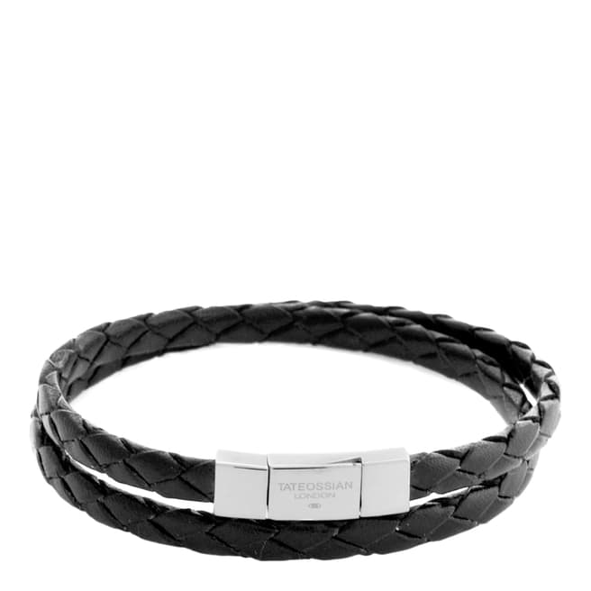 Tateossian Black Woven Double Wrap Bracelet