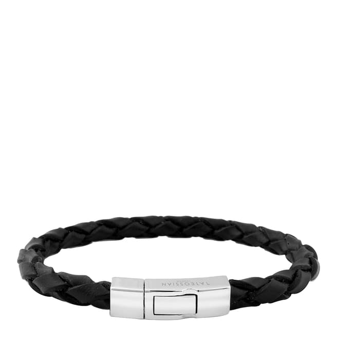 Tateossian Black Leather Bracelet