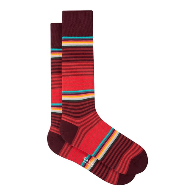 PAUL SMITH Red/Multi Graded Block Socks