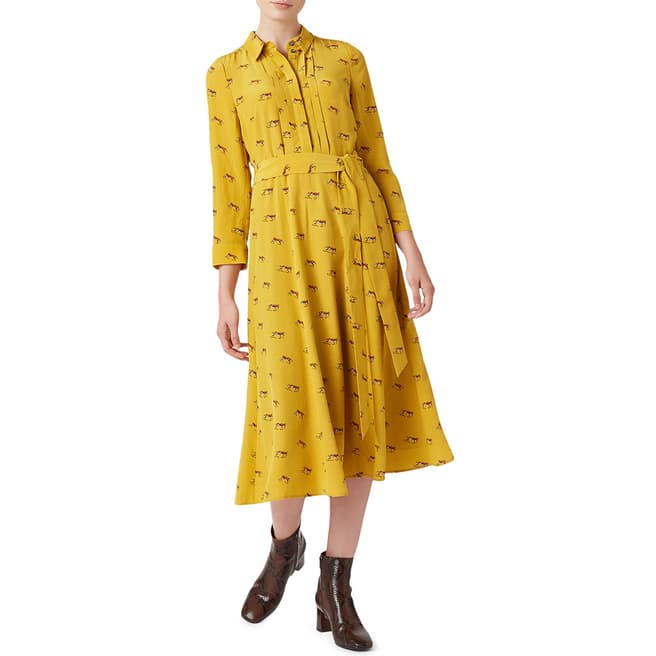 Hobbs London Yellow Tanya Shirt Dress