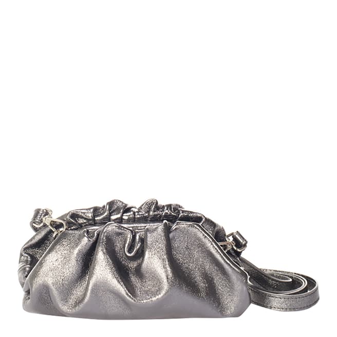 Giulia Massari Silver Leather Clutch Bag