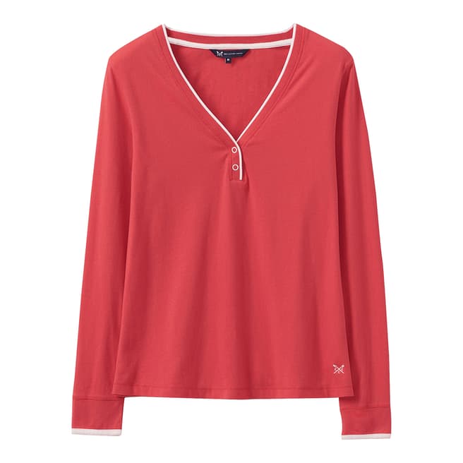 Crew Clothing Pink V Neck Jersey Lounge Top