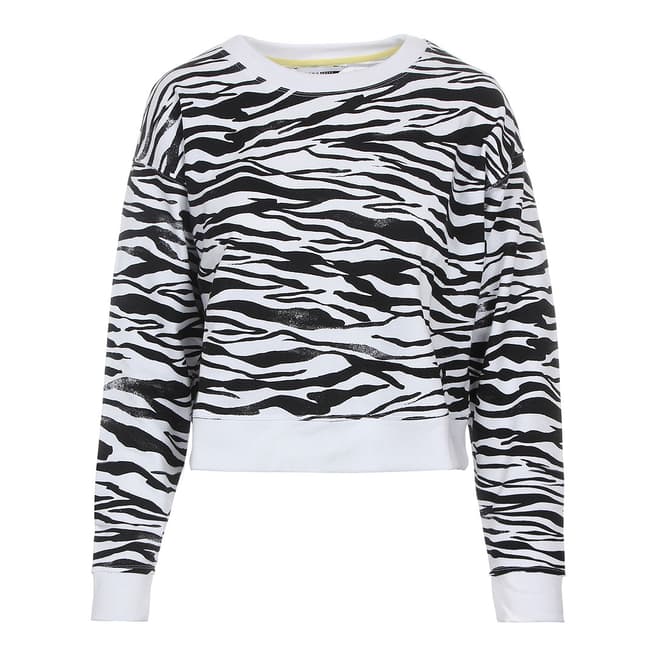 DKNY White Zebra Print Sweatshirt