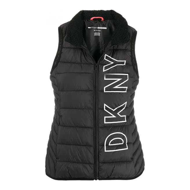 DKNY Black Sherpa Collar Gilet