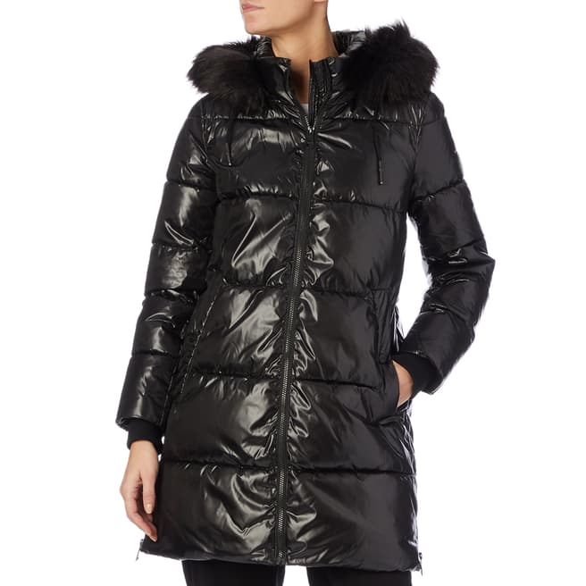 DKNY Women's Black Faux Down Puffer Coat