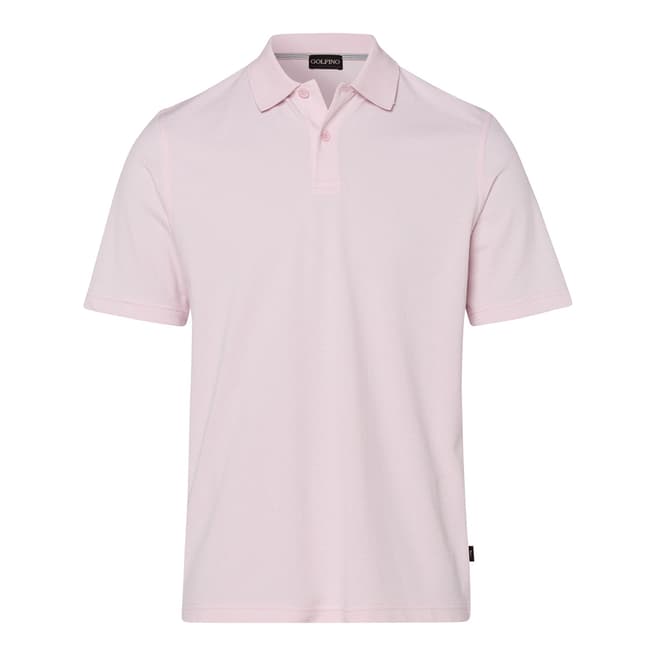 GOLFINO Pink Fancy Jacquard Short Sleeve Polo