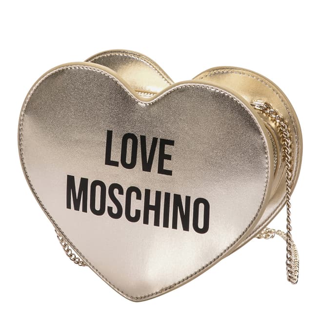 Love Moschino Gold Heart Shape Push Lock Crossbody