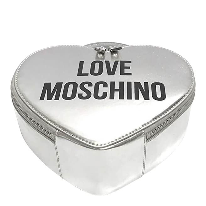 Love Moschino Silver Heart Shape Crossbody