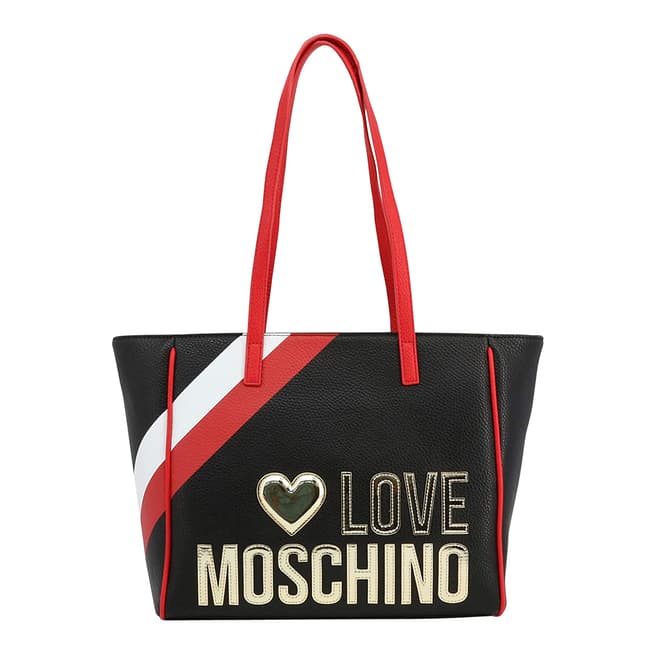 Love Moschino Black Stripe Shoulder Bag