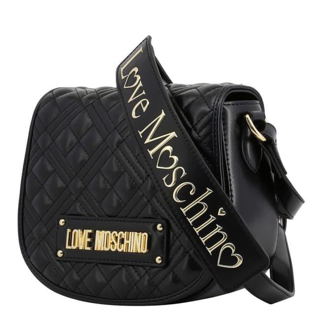 Love Moschino Black Quilted Crossbody With Strap 