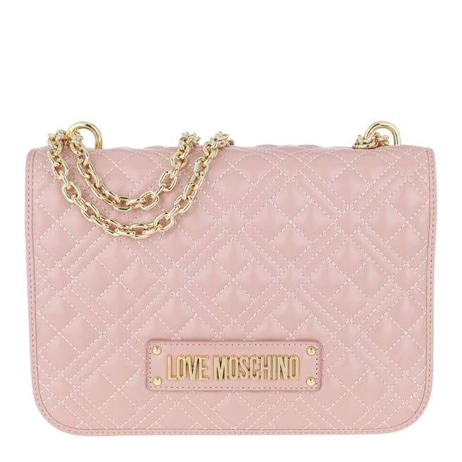 Love Moschino Pink Large Quilted Crossbody With Strap 