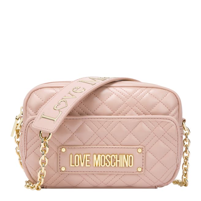 Love Moschino Pink Quilted Crossbody With Strap 