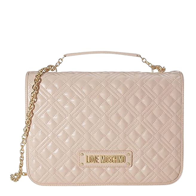 Love Moschino Pale Pink Large Quilted Crossbody With Strap 