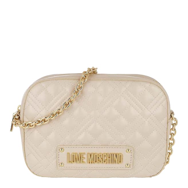 Love Moschino Beige Quilted Small Cross Body Bag 