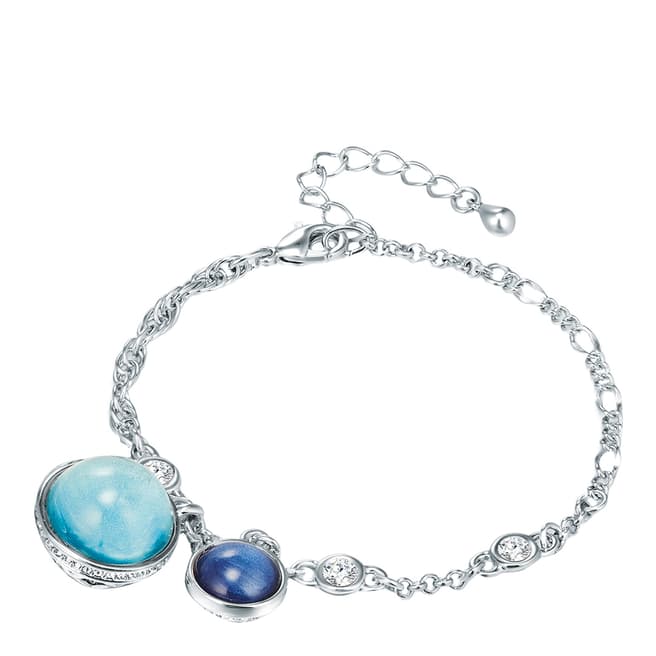 Saint Francis Crystals Silver/Blue Bracelet With Swarovski Crystals