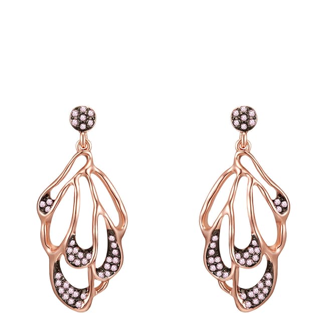 Saint Francis Crystals Rose Gold Drop Stud Earrings with Swarovski Crystals