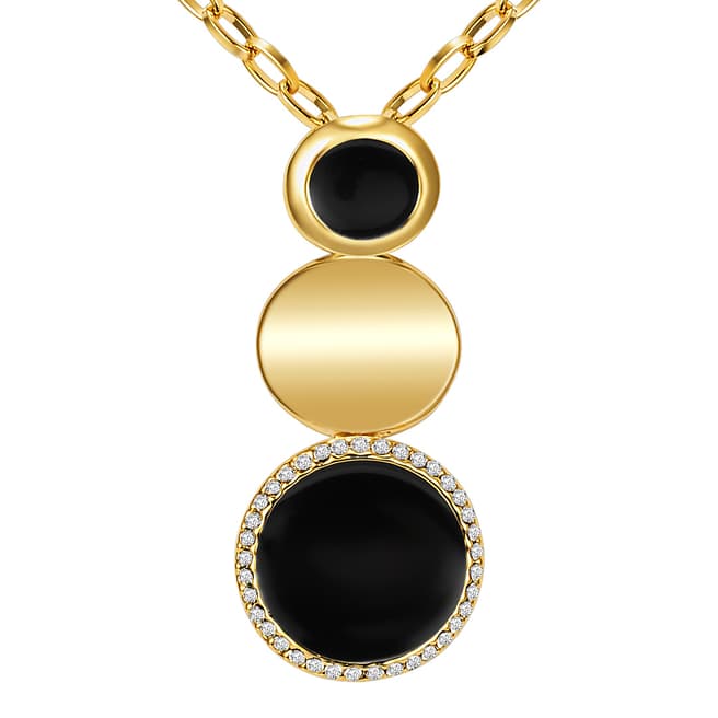 Lilly & Chloe Gold/Black Necklace With Swarovski Crystals