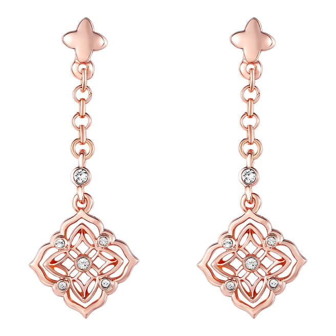 Lilly & Chloe Rose Gold Drop Earrings With Swarovski Crystals