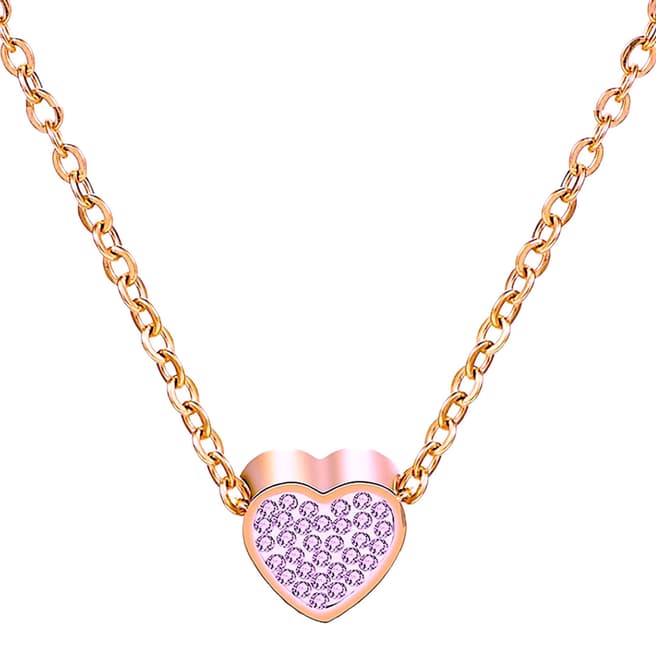 Chloe Collection by Liv Oliver 18K Rose Gold Plated Heart Necklace