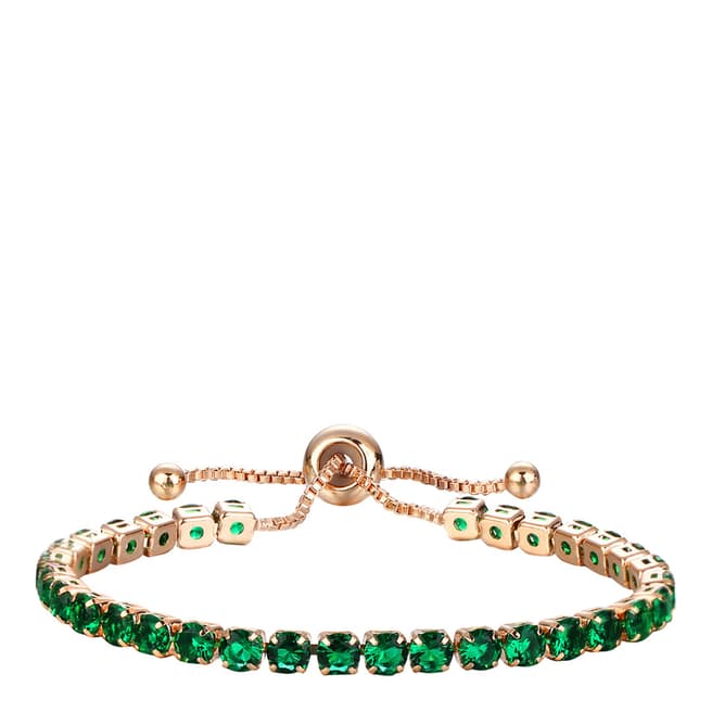 Liv Oliver 18K Rose Gold Plated Green CZ Bracelet