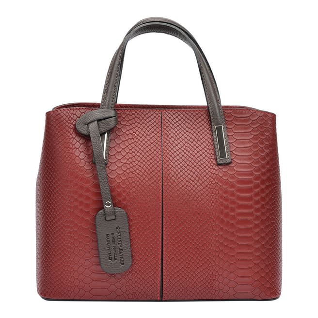 Roberta M Red Leather Top Handle Bag