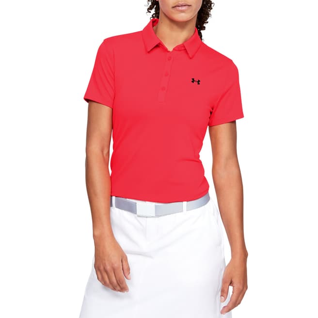 Under Armour Women's Red Short Sleeve Polo Shirt